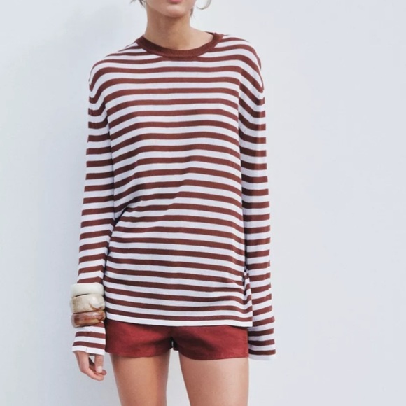 ZARA rustic striped knit sweater - Picture 1 of 6